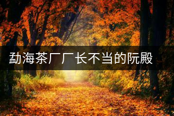 勐海茶廠廠長(zhǎng)不當(dāng)?shù)娜畹钊? decoding=