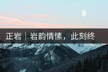 正巖｜巖韻情愫，此刻終得