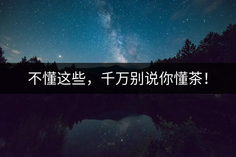 不懂這些，千萬別說你懂茶！