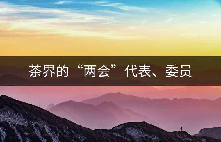 茶界的“兩會(huì)”代表、委員