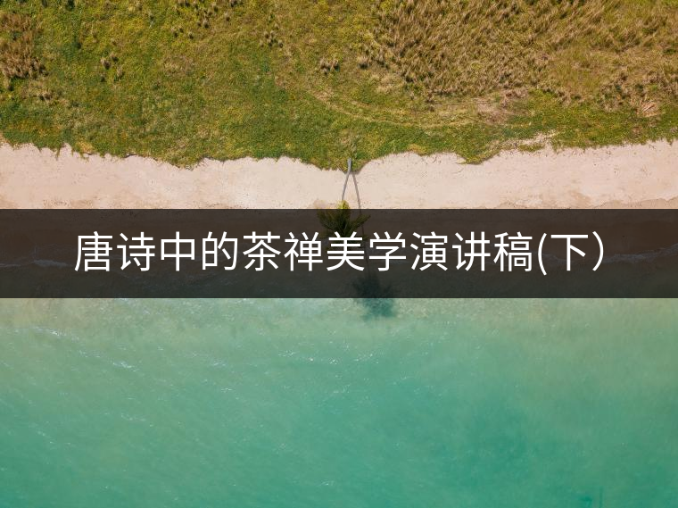 唐詩中的茶禪美學(xué)演講稿(下) 唐詩中的茶禪美學(xué)演講稿(下)