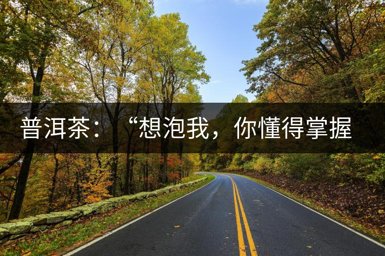 普洱茶：“想泡我，你懂得掌握‘火候’嗎？”