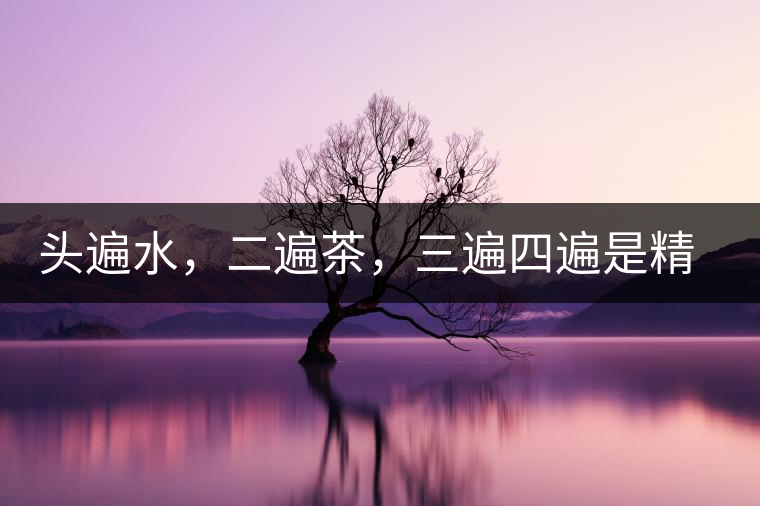 頭遍水，二遍茶，三遍四遍是精華