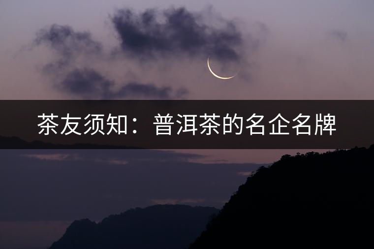 茶友須知：普洱茶的名企名牌