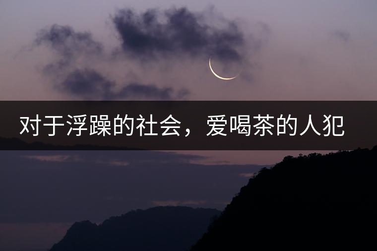 對(duì)于浮躁的社會(huì)，愛喝茶的人犯了種種罪行