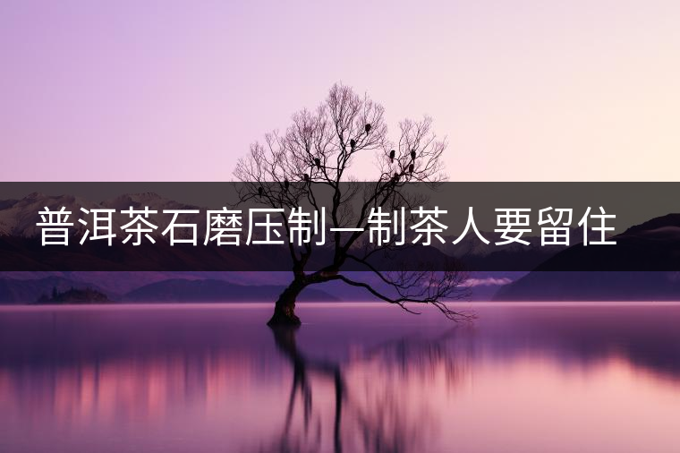 普洱茶石磨壓制—制茶人要留住的手藝 普洱茶石磨壓制—制茶人要留住的手藝
