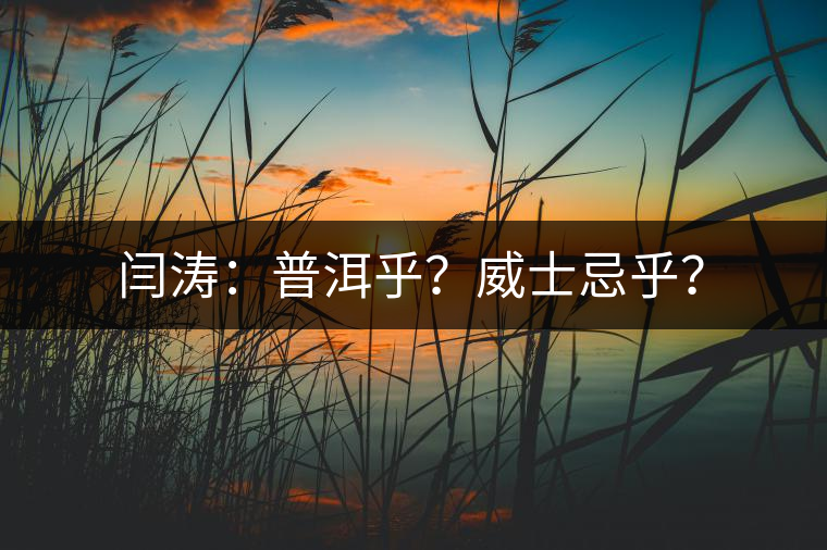 閆濤：普洱乎？威士忌乎？