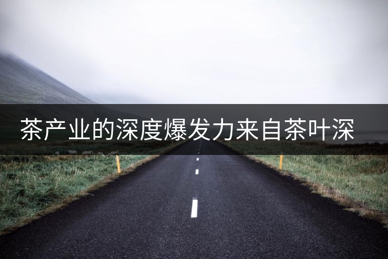 茶產業(yè)的深度爆發(fā)力來自茶葉深加工