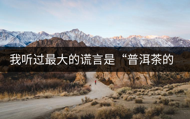 我聽過最大的謊言是“普洱茶的苦、澀、濃，就是霸氣”