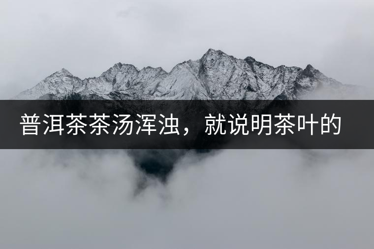 普洱茶茶湯渾濁，就說(shuō)明茶葉的品質(zhì)不好嗎？