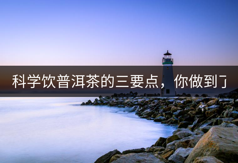 科學(xué)飲普洱茶的三要點(diǎn)，你做到了嗎？