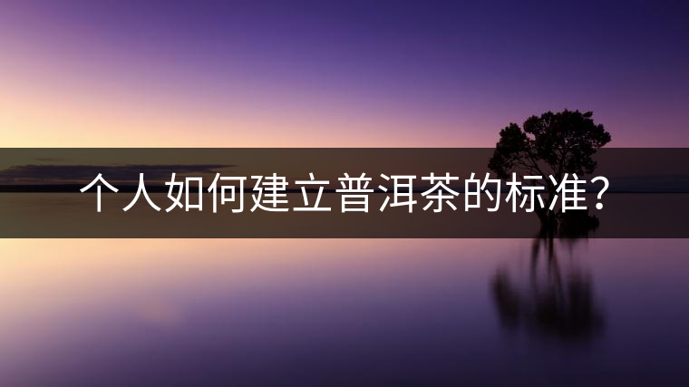 個(gè)人如何建立普洱茶的標(biāo)準(zhǔn)？