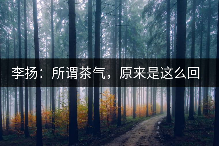 李揚：所謂茶氣，原來是這么回事