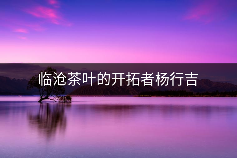 臨滄茶葉的開(kāi)拓者楊行吉