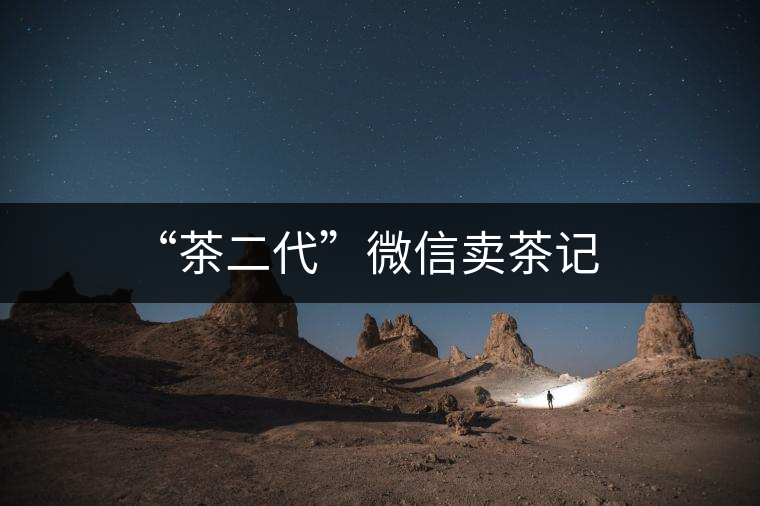 “茶二代”微信賣(mài)茶記