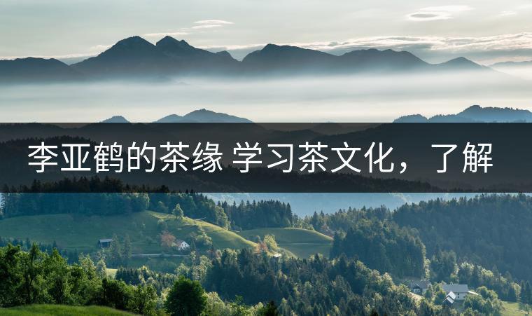 李亞鶴的茶緣 學習茶文化，了解茶文化，品味茶文化