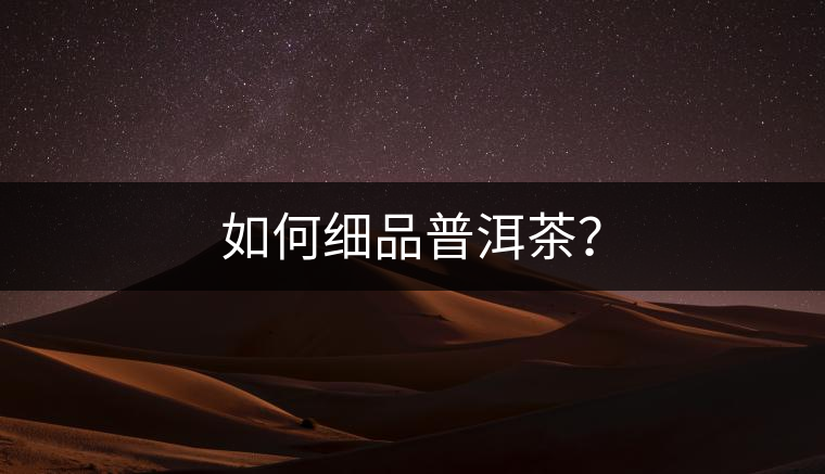 如何細(xì)品普洱茶？