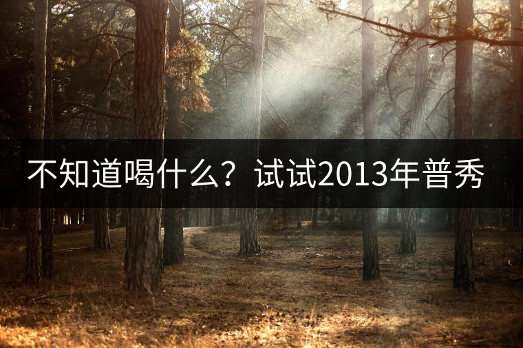 不知道喝什么？試試2013年普秀品味板山吧！