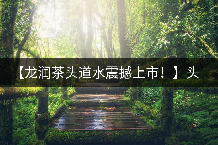 【龍潤茶頭道水震撼上市！】頭道水，二道茶，三道四道是精華！