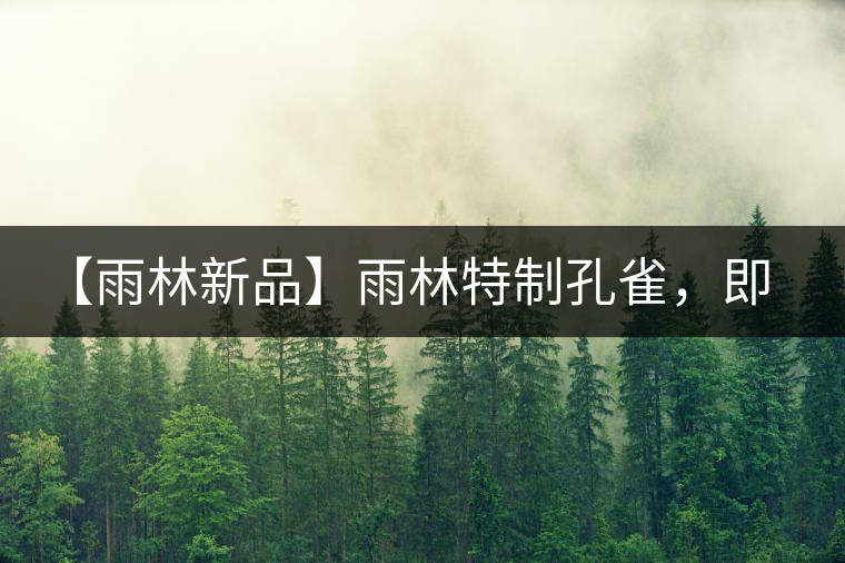 【雨林新品】雨林特制孔雀，即將妙態(tài)綻放