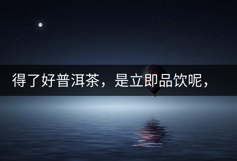 得了好普洱茶，是立即品飲呢，還是收藏？