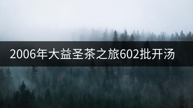 2006年大益圣茶之旅602批開湯賞析 2006年大益圣茶之旅602批開湯賞析