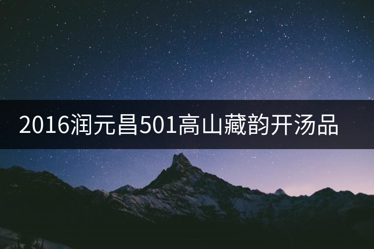 2016潤元昌501高山藏韻開湯品鑒 2016潤元昌501高山藏韻開湯品鑒