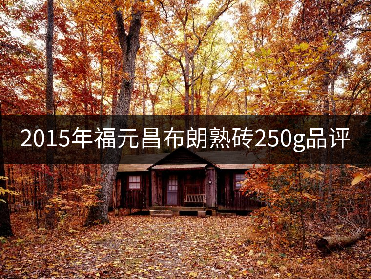 2015年福元昌布朗熟磚250g品評