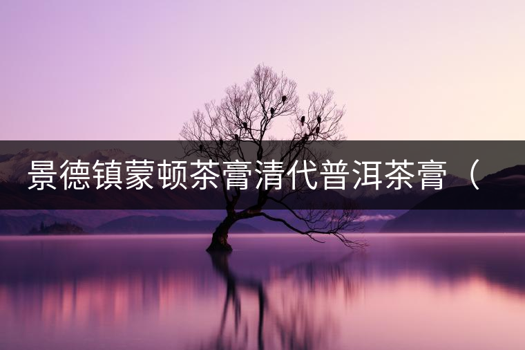 景德鎮(zhèn)蒙頓茶膏清代普洱茶膏(復刻版)品評 景德鎮(zhèn)蒙頓茶膏清代普洱茶膏(復刻版)品評