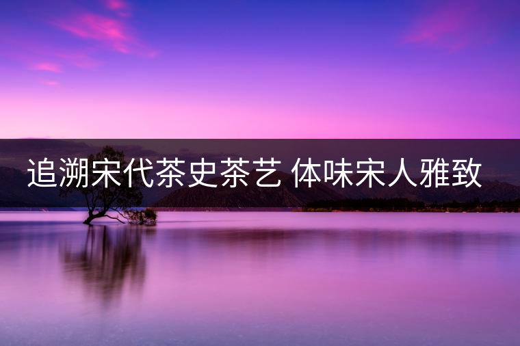 追溯宋代茶史茶藝 體味宋人雅致生活