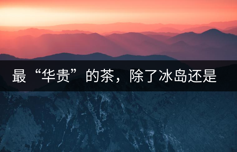 最“華貴”的茶，除了冰島還是冰島