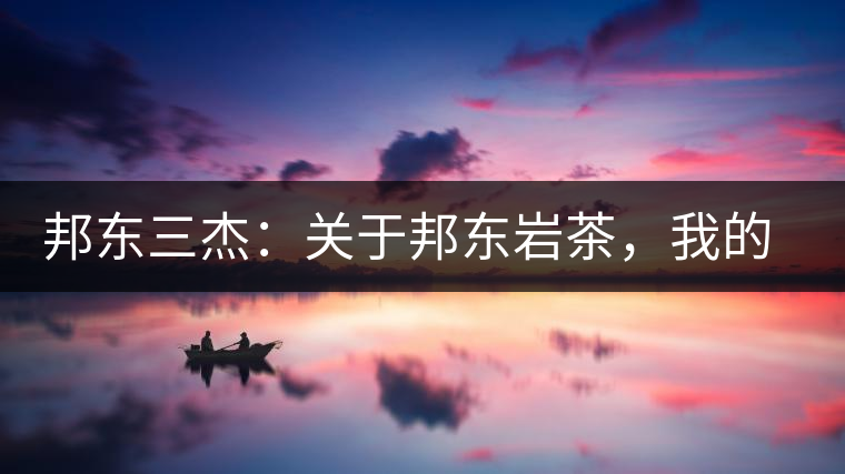 邦東三杰：關(guān)于邦東巖茶，我的一點(diǎn)點(diǎn)想法