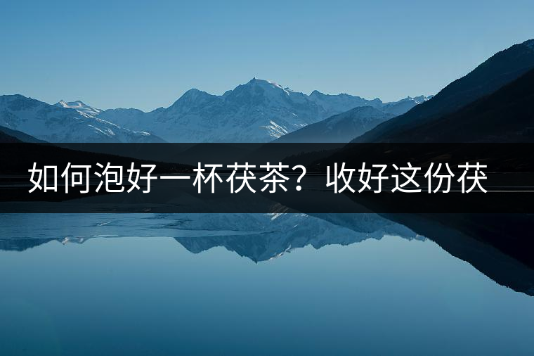 如何泡好一杯茯茶？收好這份茯茶的沖泡方法