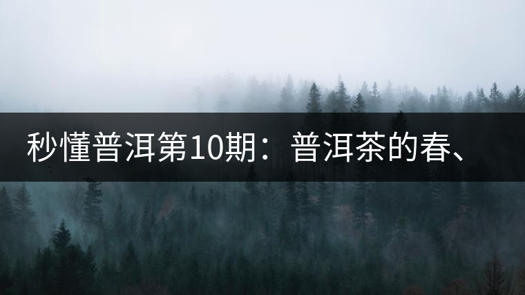 秒懂普洱第10期：普洱茶的春、夏、秋茶，時間上是怎樣劃分的?