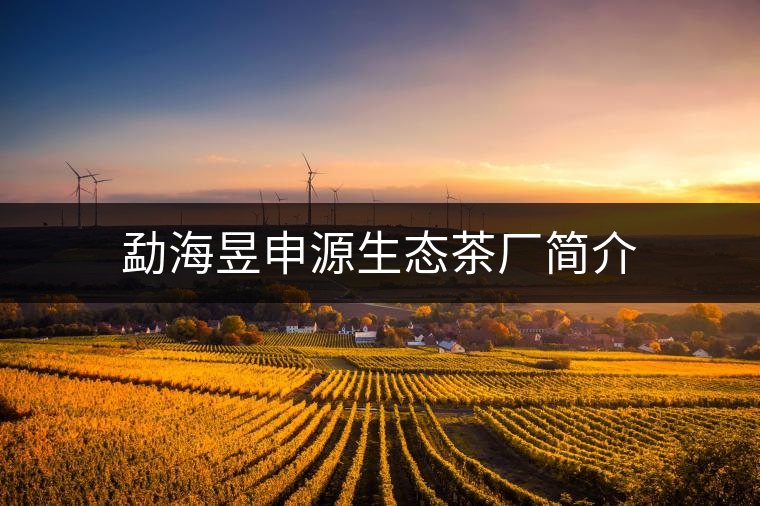 勐海昱申源生態(tài)茶廠簡(jiǎn)介 勐海昱申源生態(tài)茶廠簡(jiǎn)介