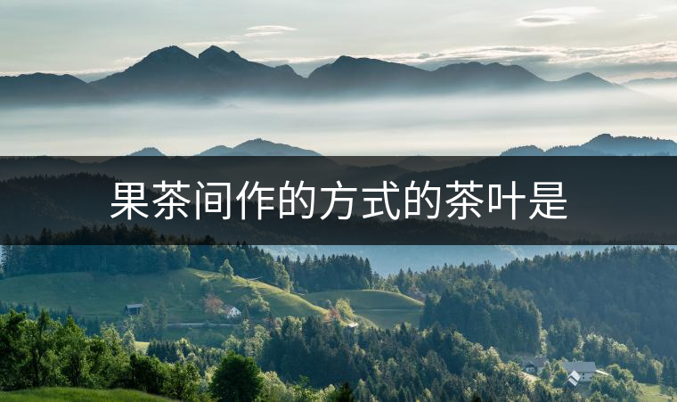 果茶間作的方式的茶葉是 果茶間作的方式的茶葉是