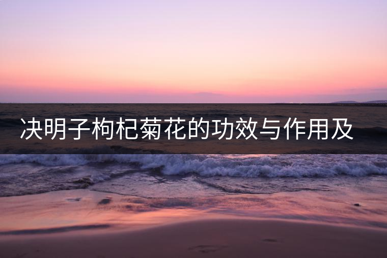 決明子枸杞菊花的功效與作用及禁忌