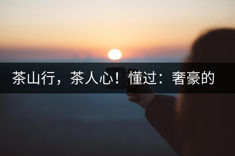 茶山行，茶人心！懂過：奢豪的性價比之王