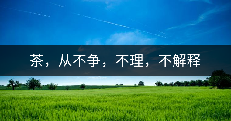 茶，從不爭(zhēng)，不理，不解釋