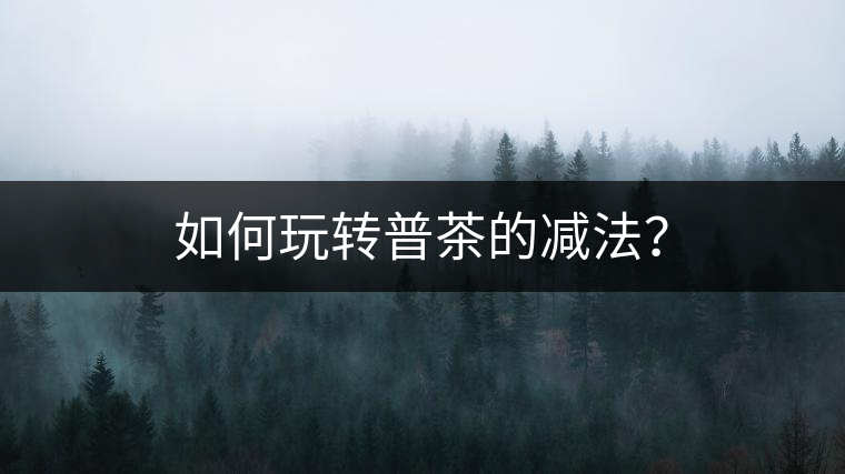 如何玩轉(zhuǎn)普茶的減法？