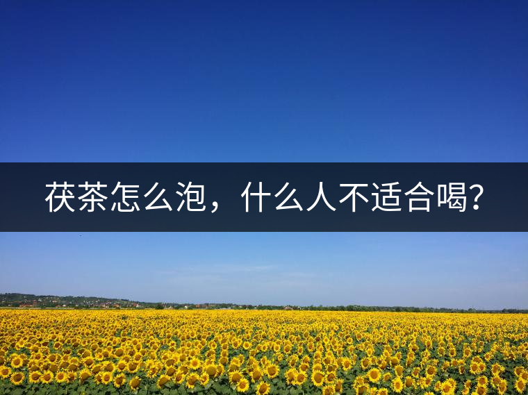 茯茶怎么泡，什么人不適合喝？