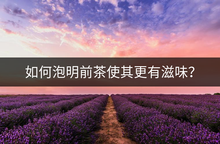 如何泡明前茶使其更有滋味？