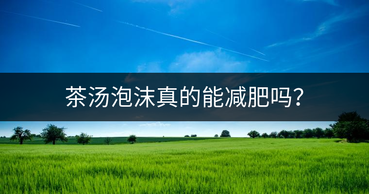 茶湯泡沫真的能減肥嗎？