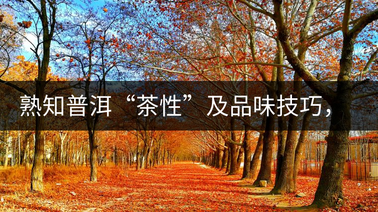 熟知普洱“茶性”及品味技巧，方能品出好茶