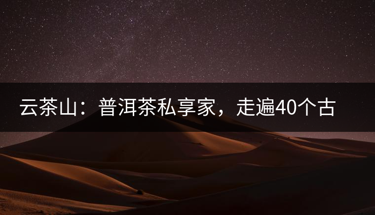 云茶山：普洱茶私享家，走遍40個古寨，24小時提供專家評分與產(chǎn)地茶農(nóng)一手報價