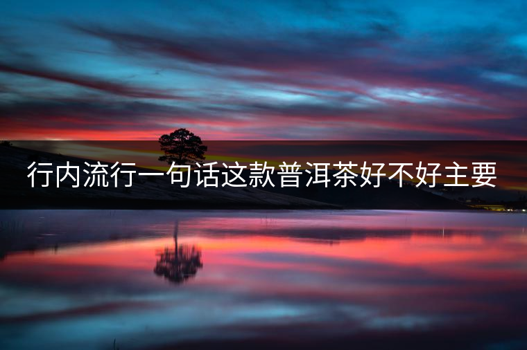 行內(nèi)流行一句話這款普洱茶好不好主要還看尾水，雖然比較片面但是也有一定道理。