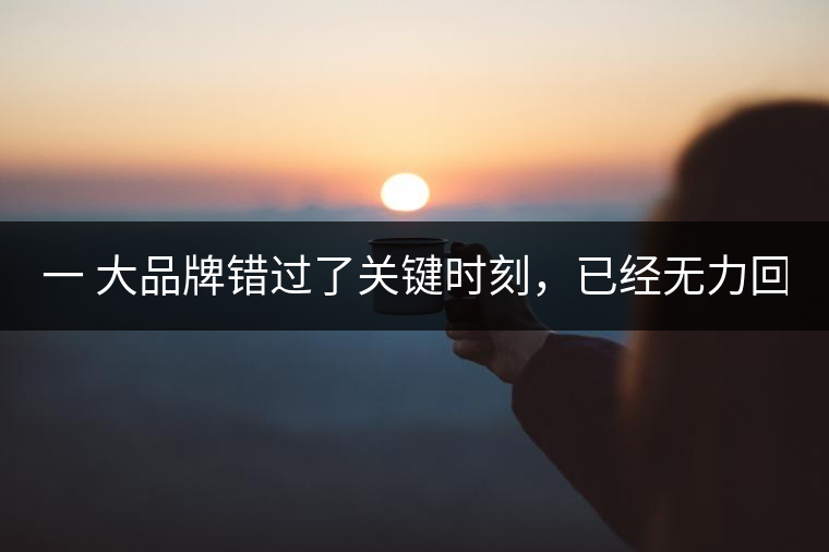 一 大品牌錯過了關(guān)鍵時刻，已經(jīng)無力回天！